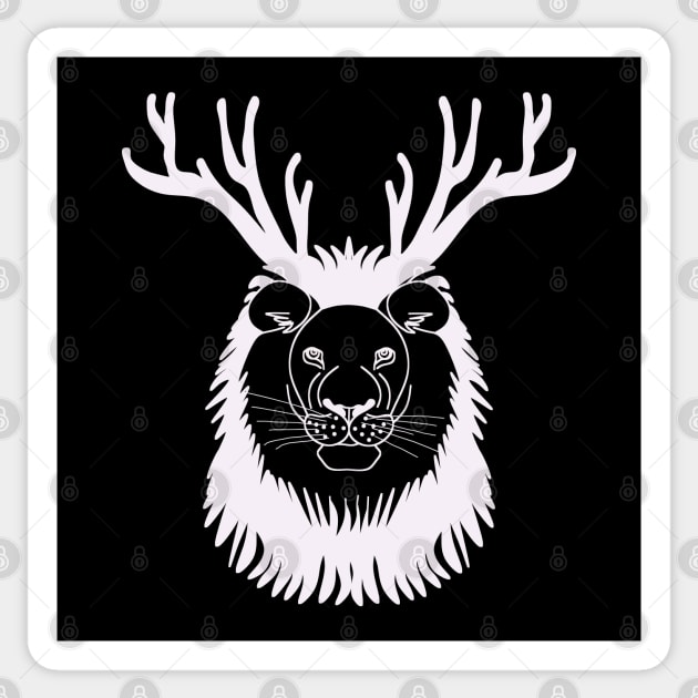 LION WITH ANTLERS Sticker by STYLIZED ART